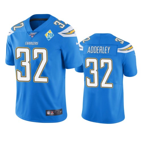 Los Angeles Los Angeles Chargers #32 Nasir Adderley Light Blue 60th Anniversary Vapor Limited NFL Jersey Men's