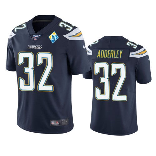 Los Angeles Los Angeles Chargers #32 Nasir Adderley Navy 60th Anniversary Vapor Limited NFL Jersey Men's