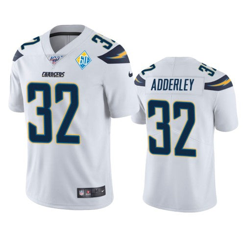 Los Angeles Los Angeles Chargers #32 Nasir Adderley White 60th Anniversary Vapor Limited NFL Jersey Men's