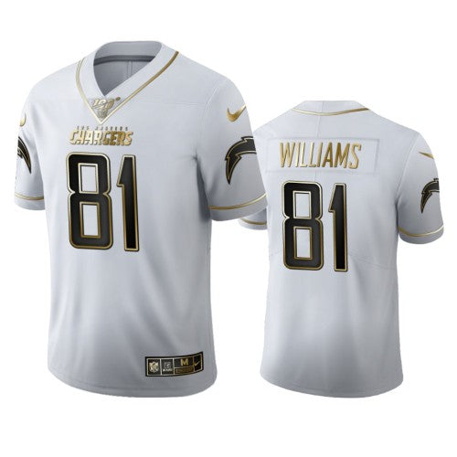 Los Angeles Los Angeles Chargers #81 Mike Williams Men's Nike White Golden Edition Vapor Limited NFL 100 Jersey Men's