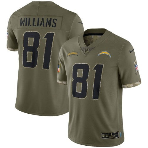 Los Angeles Los Angeles Chargers #81 Mike Williams Nike Men's 2022 Salute To Service Limited Jersey - Olive Men's