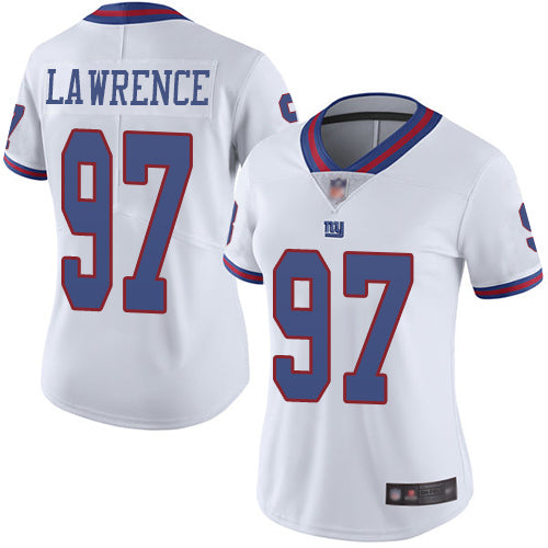 Nike New York Giants #97 Dexter Lawrence White Women's Stitched NFL Limited Rush Jersey Womens