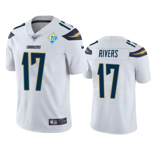 Los Angeles Los Angeles Chargers #17 Philip Rivers White 60th Anniversary Vapor Limited NFL Jersey Men's