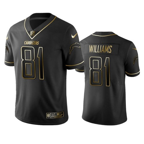 Los Angeles Chargers #81 Mike Williams Men's Stitched NFL Vapor Untouchable Limited Black Golden Jersey Men's